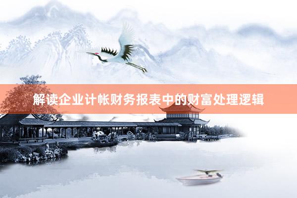 解读企业计帐财务报表中的财富处理逻辑